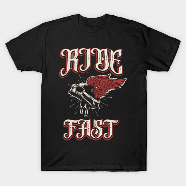 Ride Fast Biker T-Shirt by Foxxy Merch